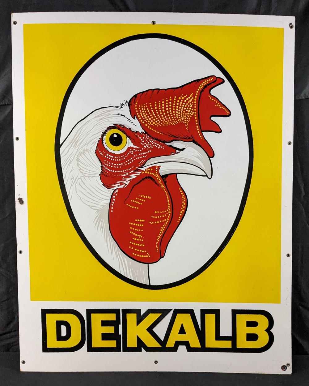 PORCELAIN POULTRY SIGN DEKALB ROOSTER CHICKEN