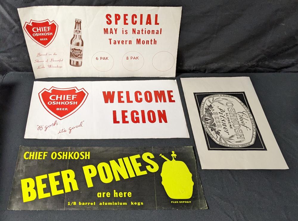 HIEF OSHKOSH BEER POSTER SIGNS image