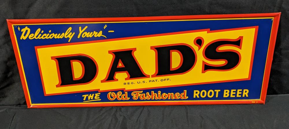 NOS EMBOSSED TIN SIGN DADS ... image