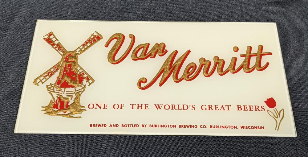 GLASS BEER SIGN VAN MERRITT... image