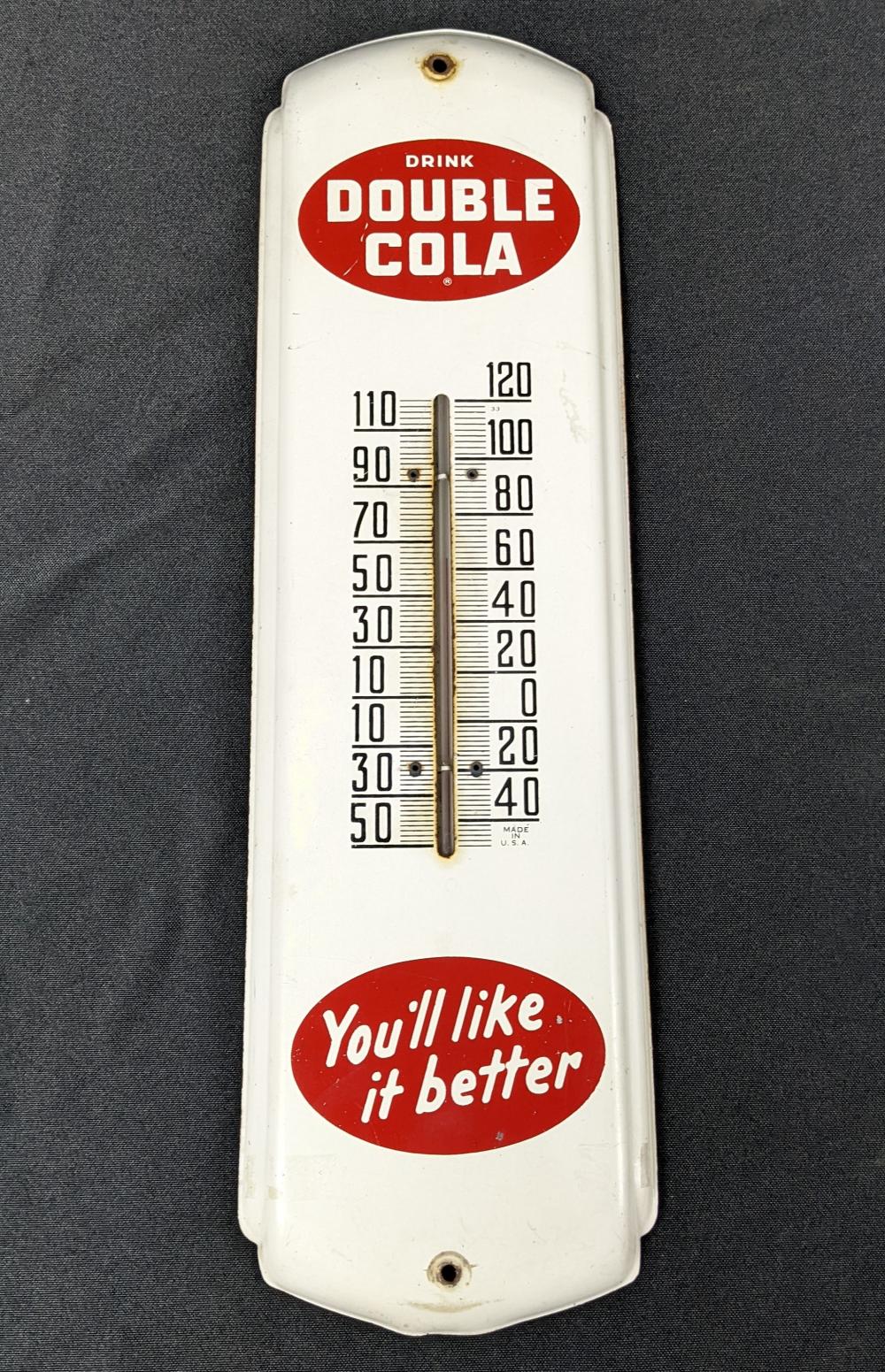 TIN THERMOMETER SIGN DRINK ... image