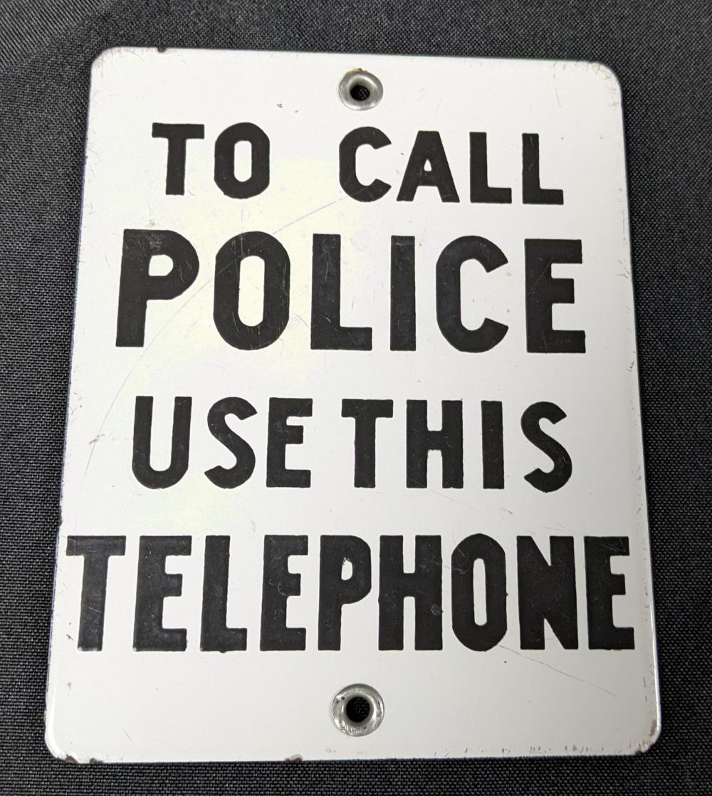 PORCELAIN SIGN TO CALL POLI... image