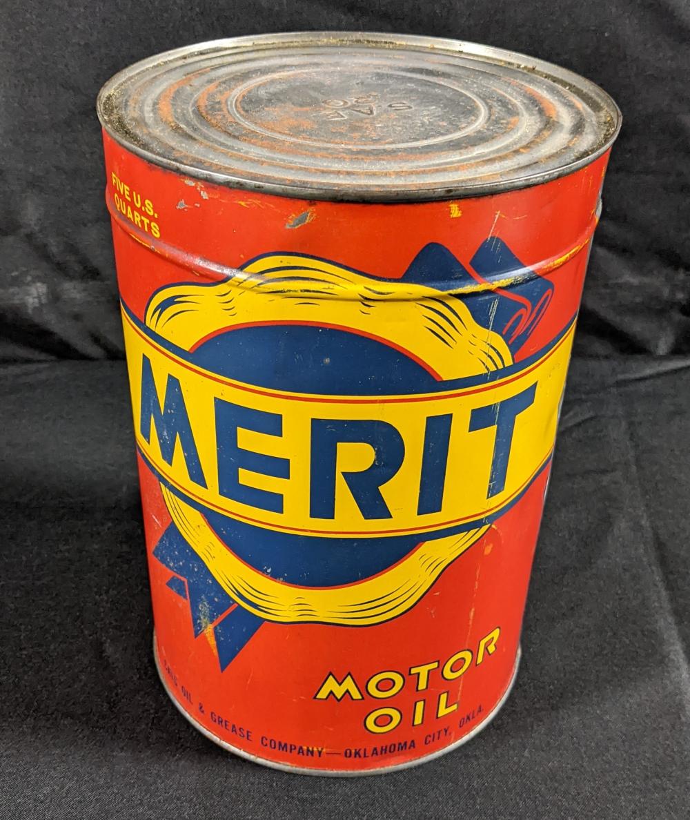 FULL 5 QUART OIL CAN MERIT ... image
