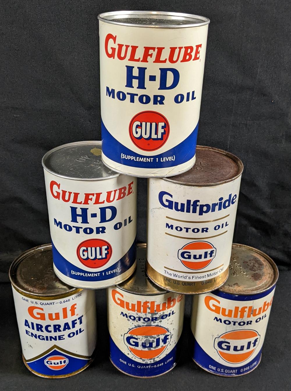 6 COMPOSITE QUART OIL CANS ... image