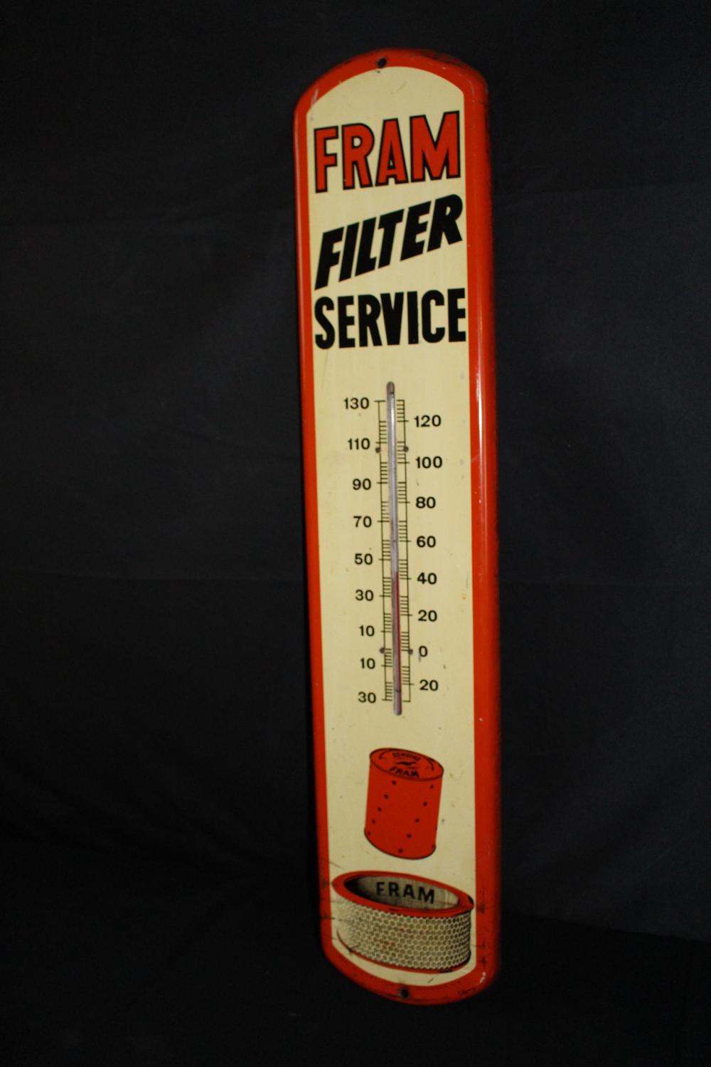 FRAM OIL & FILTER SERVICE THERMOMETER SIGN