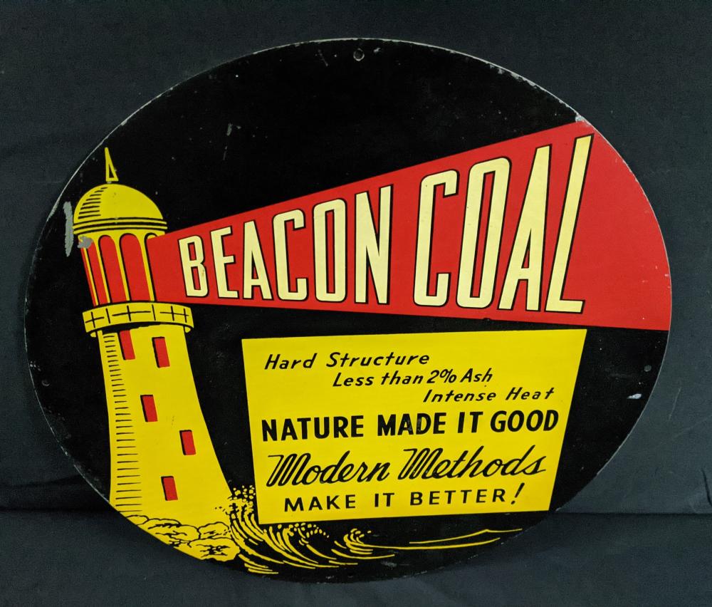 TIN SIGN BEACON COAL LIGHTH... image