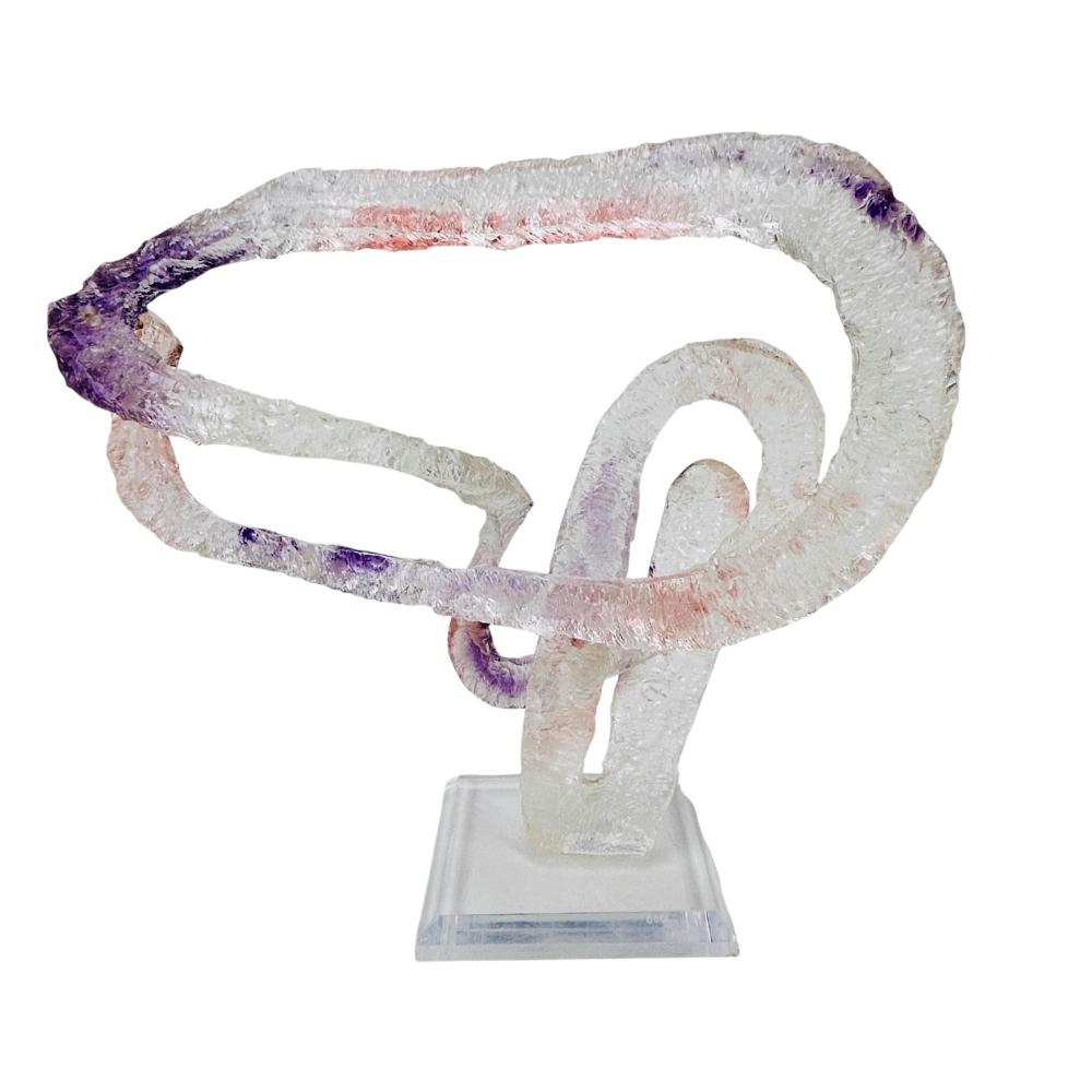 Contemporary Abstract SIGNED Lucite Sculpture