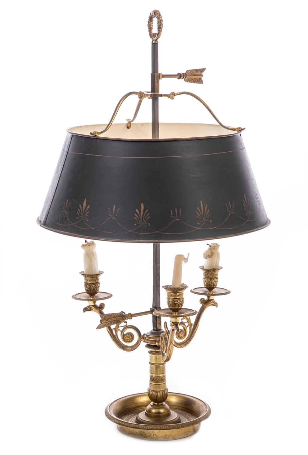 French Three-Light Bouillotte Lamp