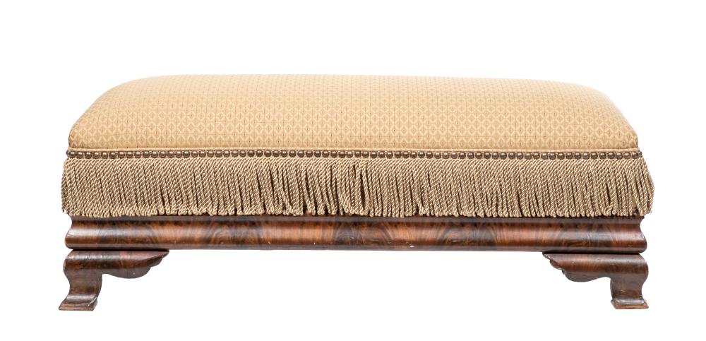 American Late Classical Mahogany Bench h. 19 1/2 in., w. 50 in., d. 21 1/2 in.