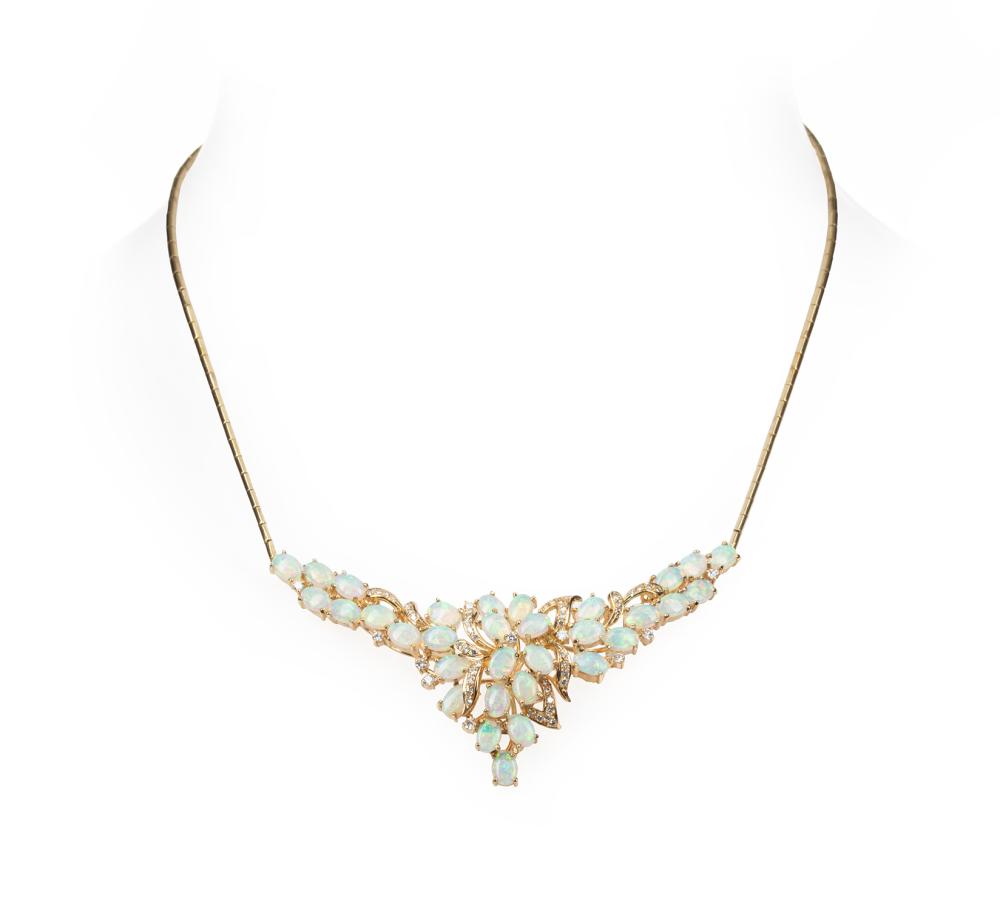 14 kt. Yellow Gold, Opal and Diamond Jewelry