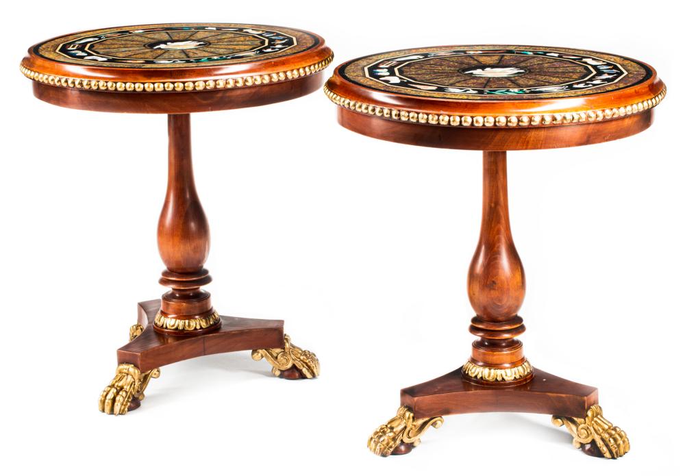William IV-Style Parcel Gilt Mahogany Side Tables