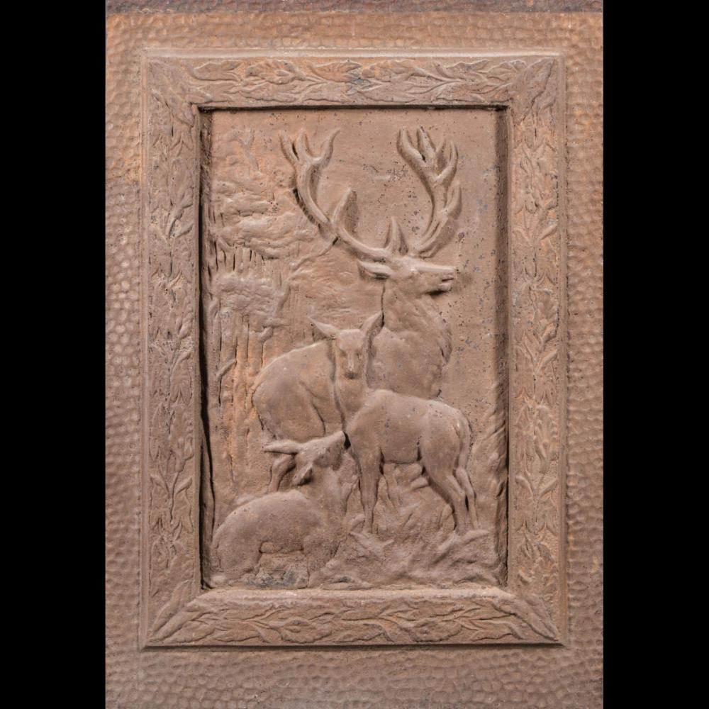 American Cast Iron Figural Fire Back