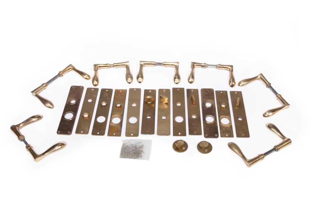 Arne Jacobsen-Style Brass "SAS" Door Handles