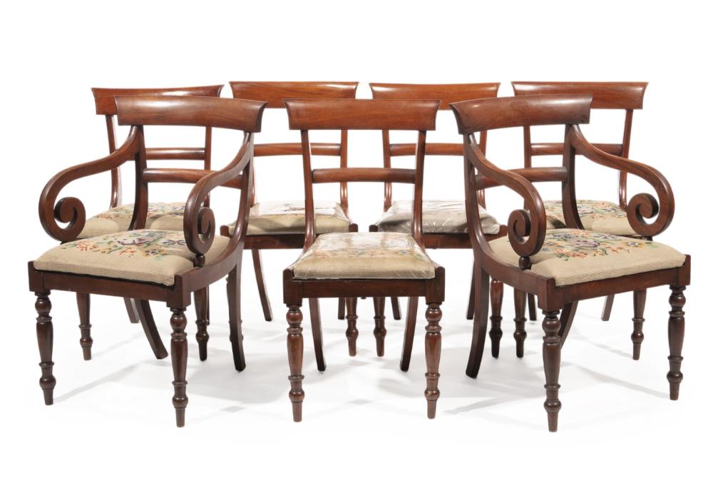 Seven George IV Mahogany Dining Chairs