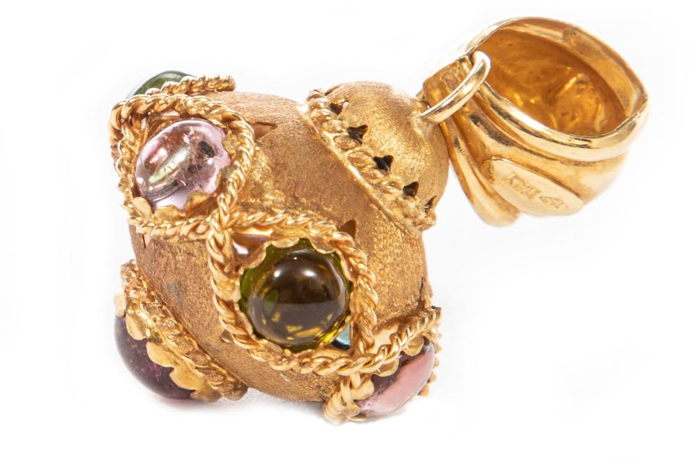 18 kt. Gold Semi-Precious Gemstones Pendant