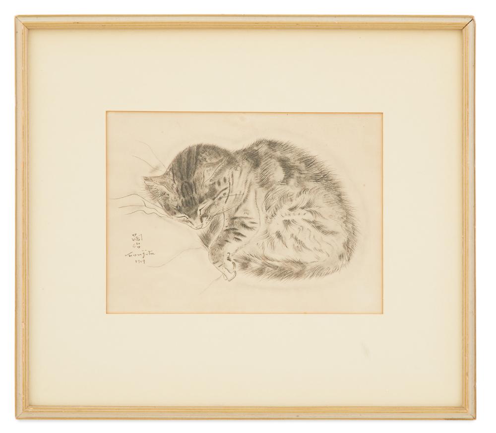 Tsugoharu Foujita (Japanese, 1886-1968), "Cat"