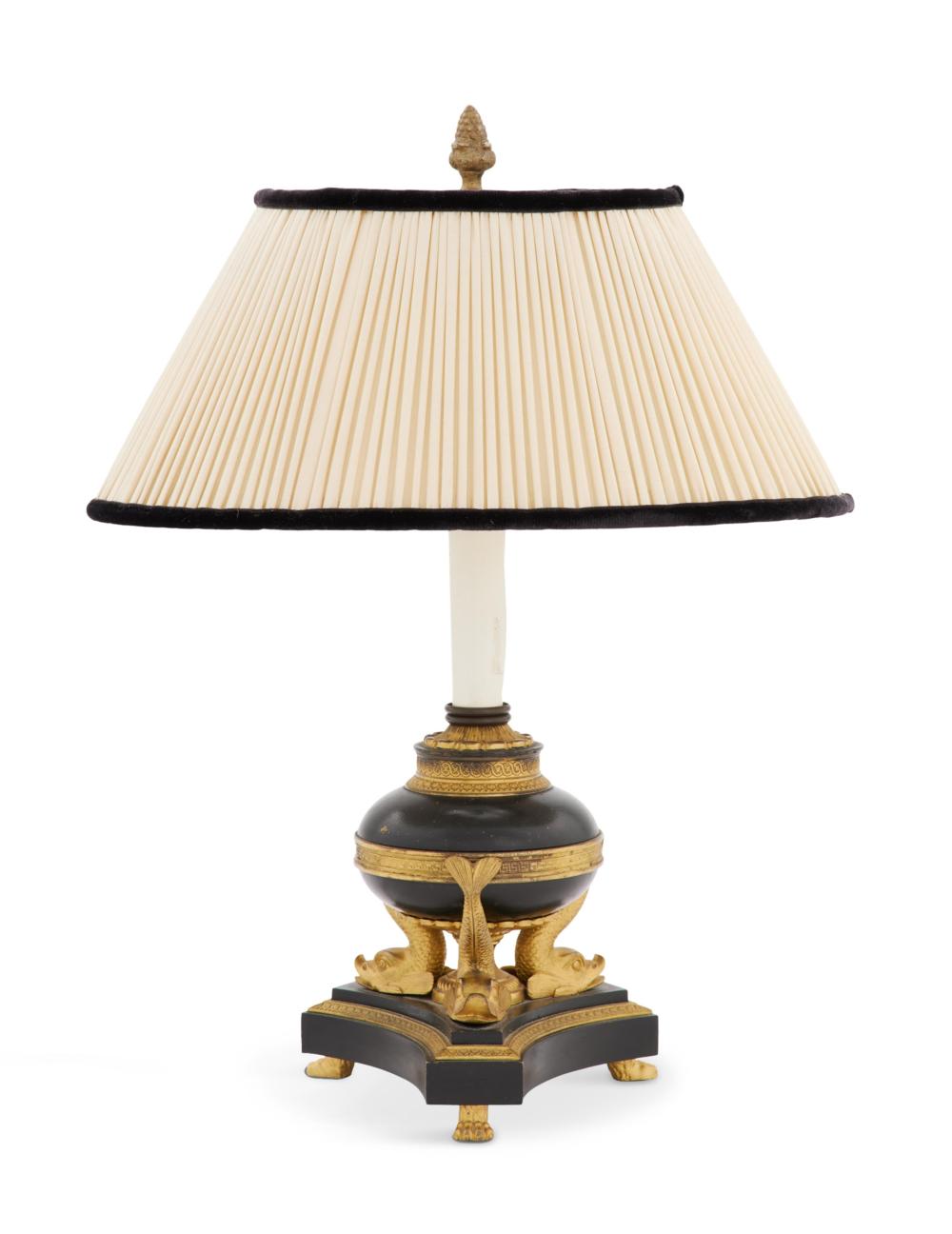 English Regency Bronze Dore et Patine Lamp