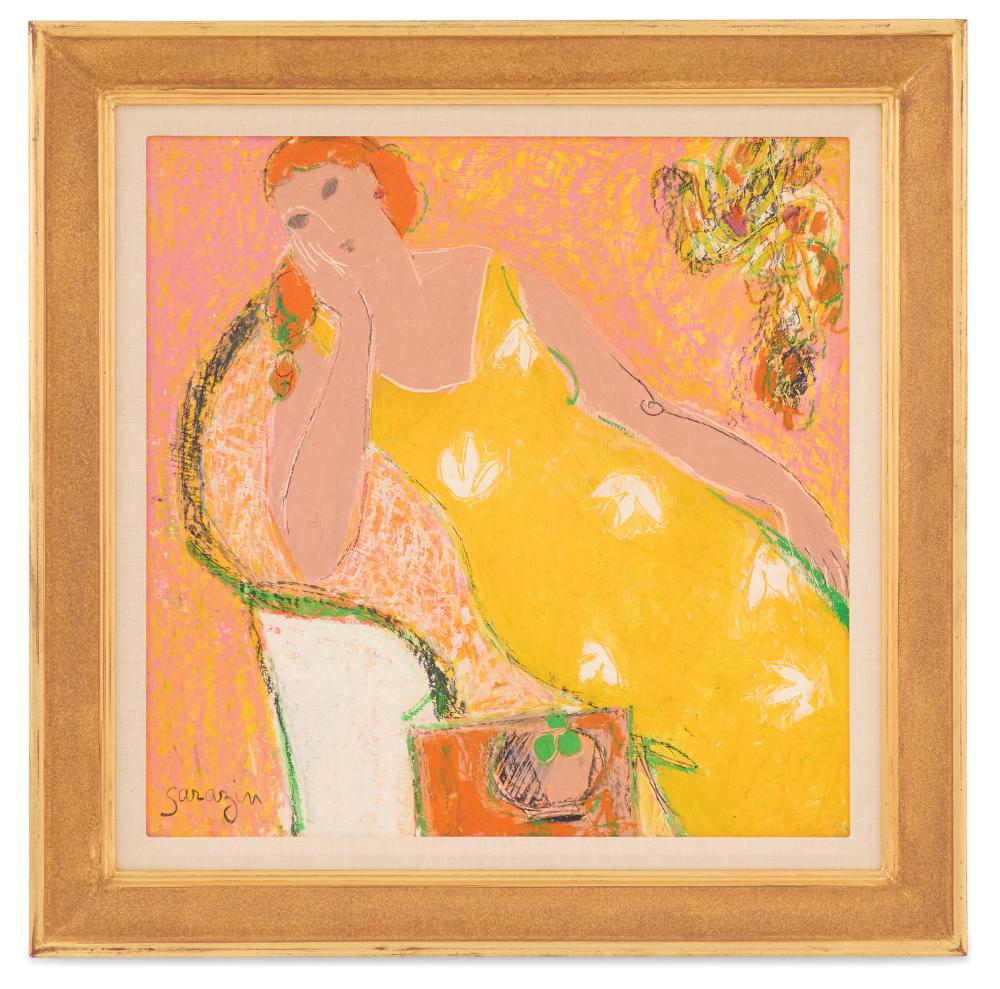 Michel Sarazin (French, b. 1942), "Femme en Jaune"