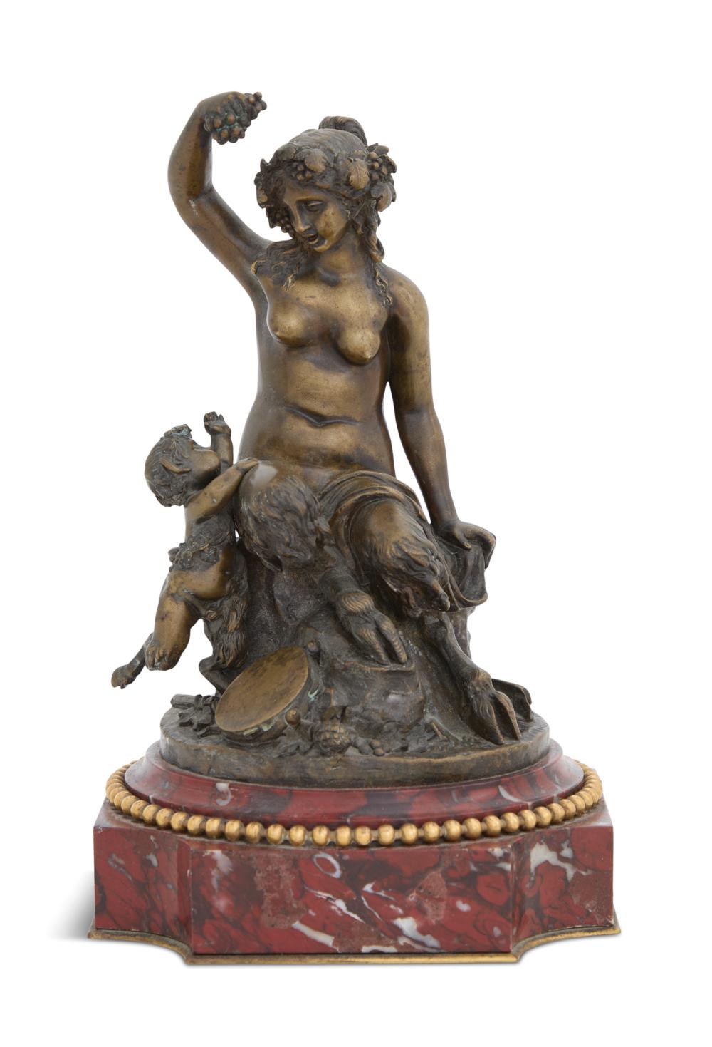 Bronze and Marble Figure of a Satyress and Child