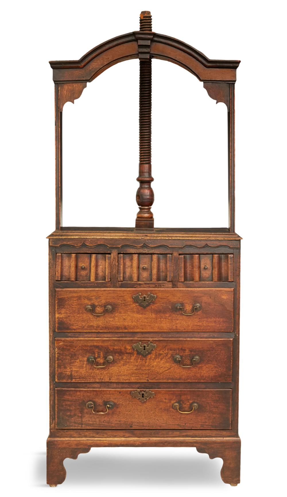 George III Oak Chest and Book Press