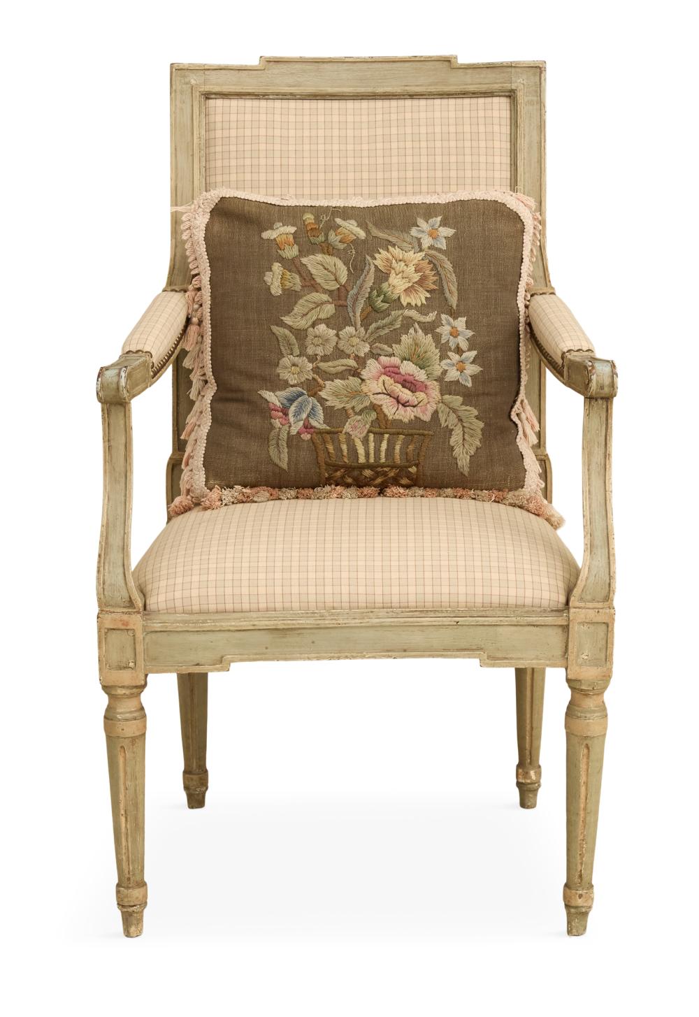 Swedish Gustavian Polychrome Armchair