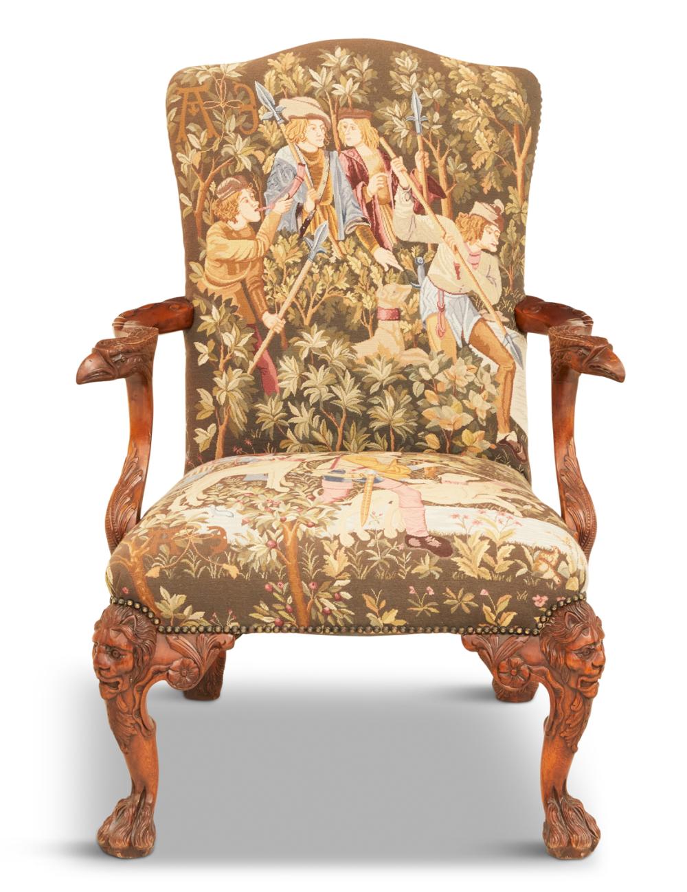 Irish Georgian-Style Mahogany Armchair