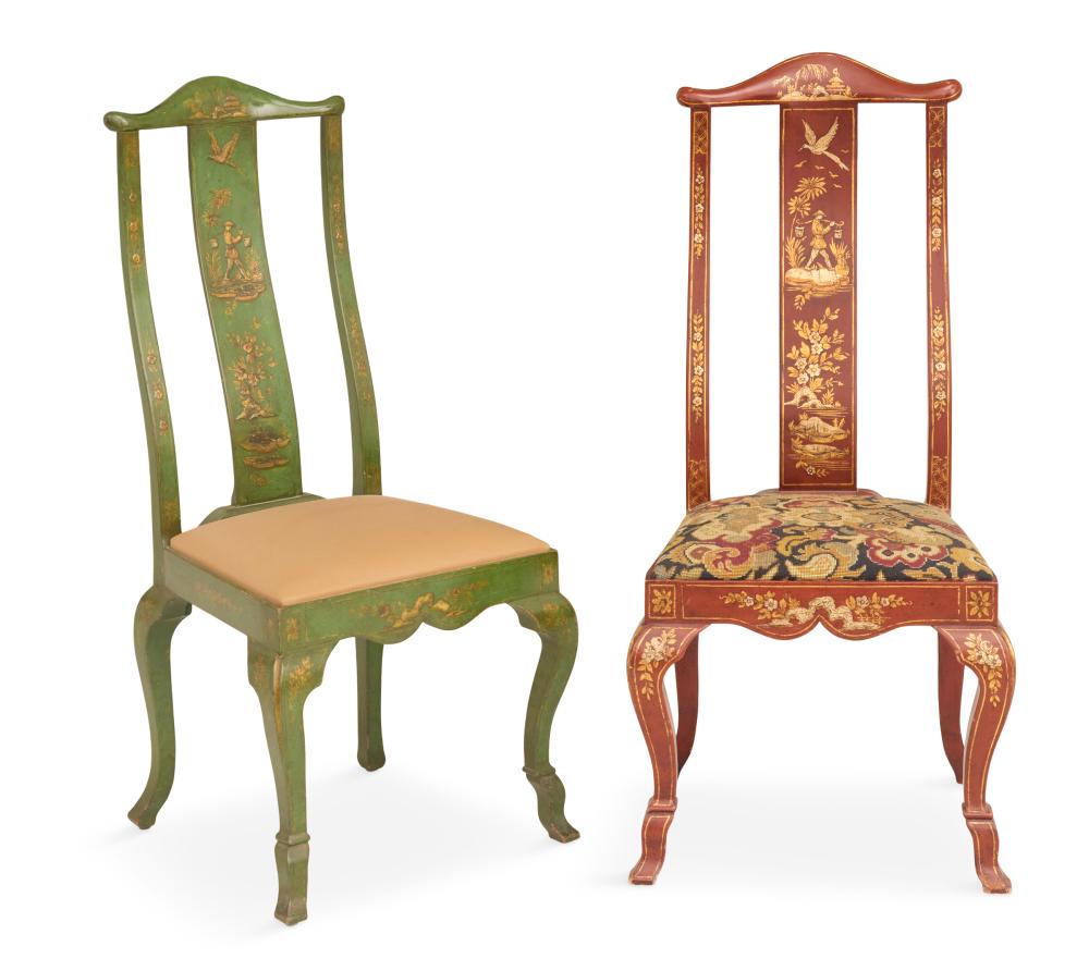 Two Chinoiserie-Decorated Side Chairs