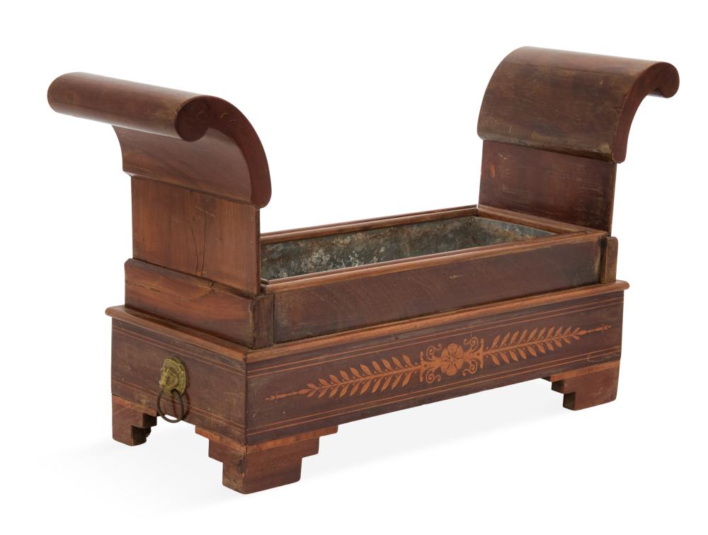 French Marquetry-Inlaid Mahogany Jardiniere