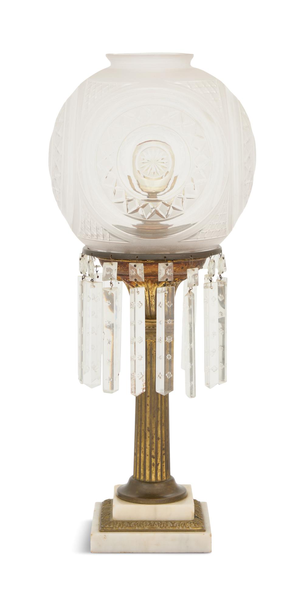 New England Brass, Marble and Glass Solar Lamp