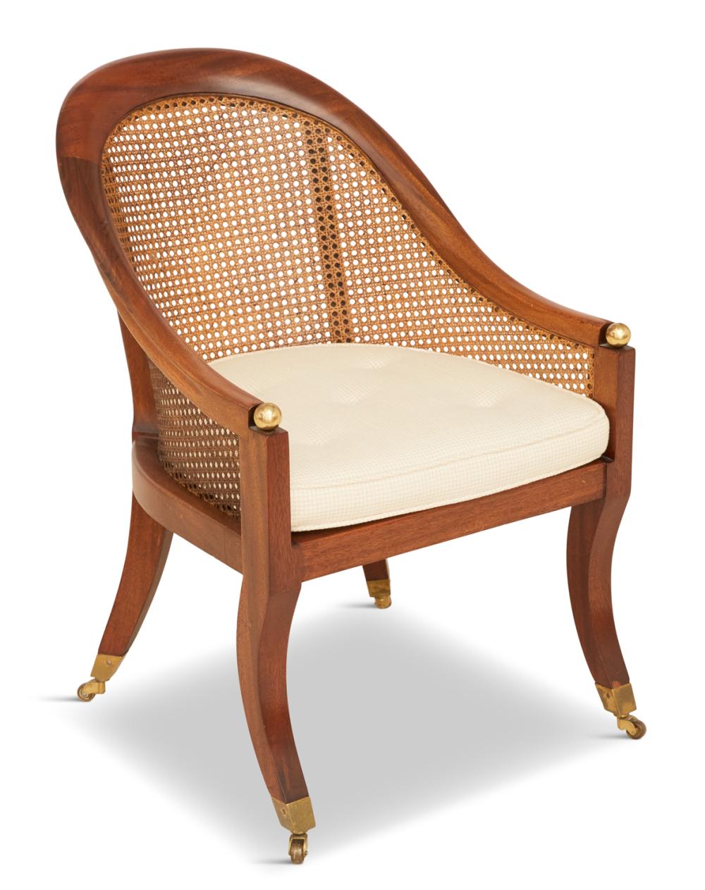 Regency-Style Mahogany Tub Chair