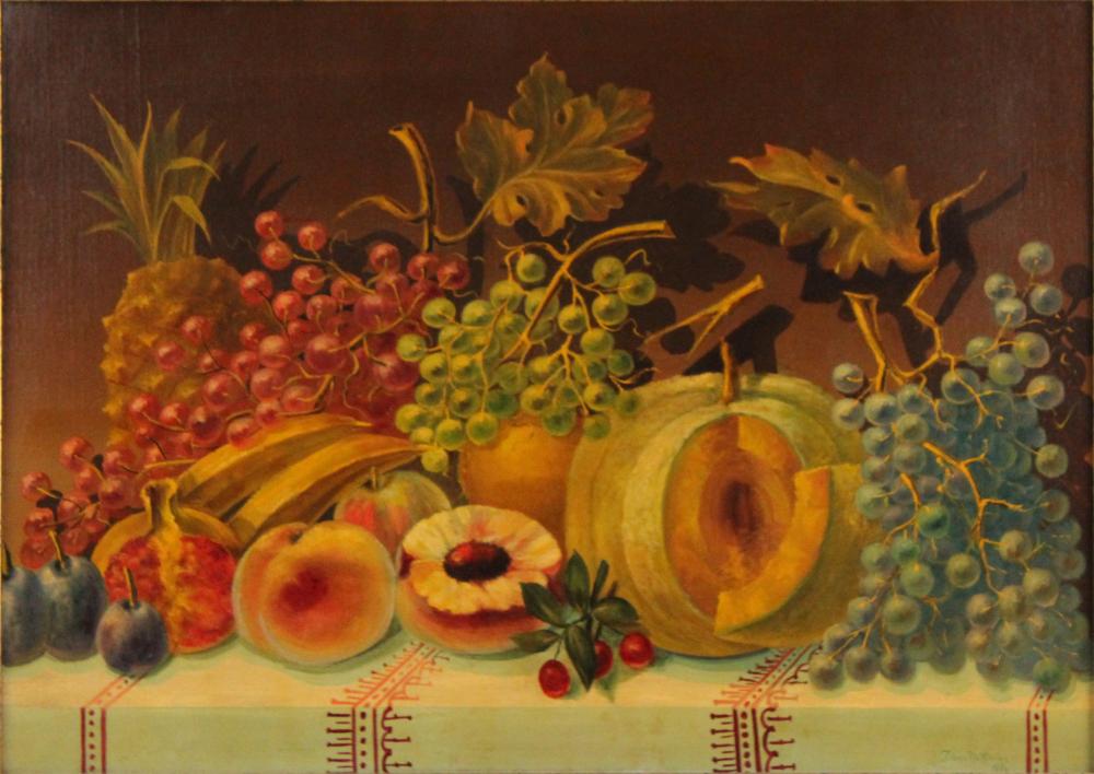 Isaac W Nuttman, New Jersey 1801, Still Life of Fruit, Oil on Canvas