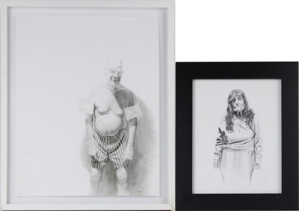 Jason Bard Yarmosky, Two Portraits, Pencil on Paper
