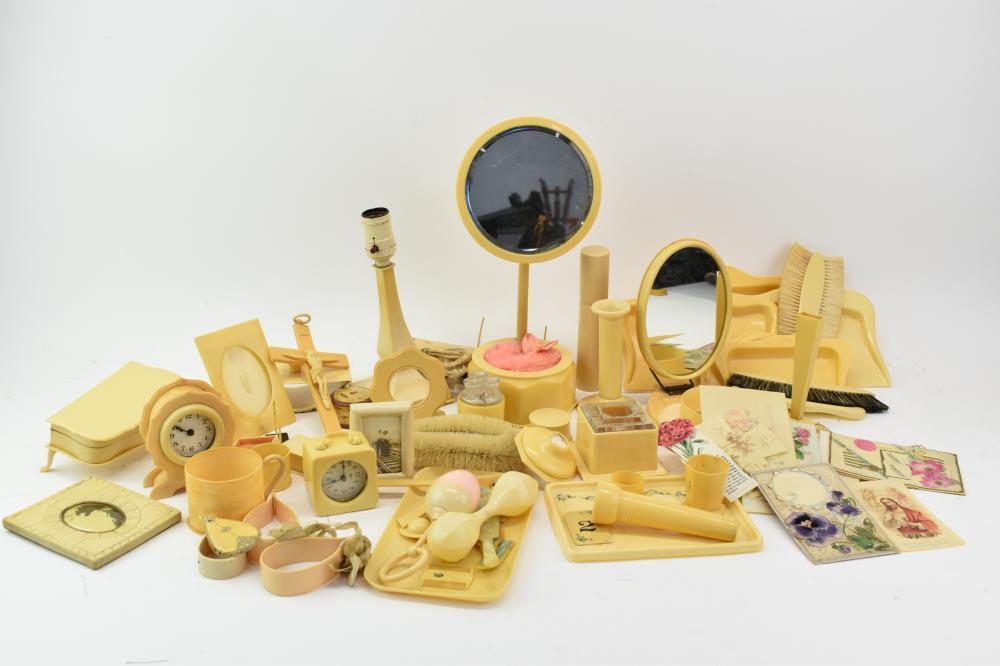Group of Assorted Ivory Celluloid Pyralin Articles
