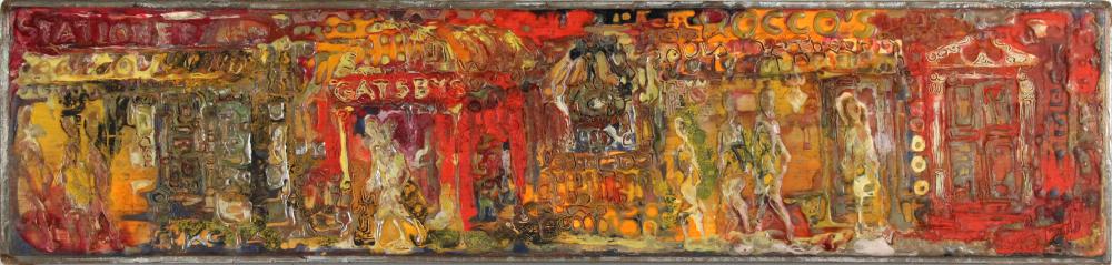 Kurt Kurtis, American 20th C., Gatsby, Mixed Media on Board