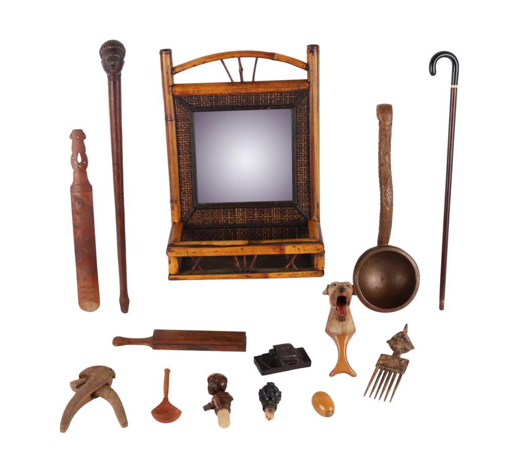 Group of Wood and Carved Wood Articles