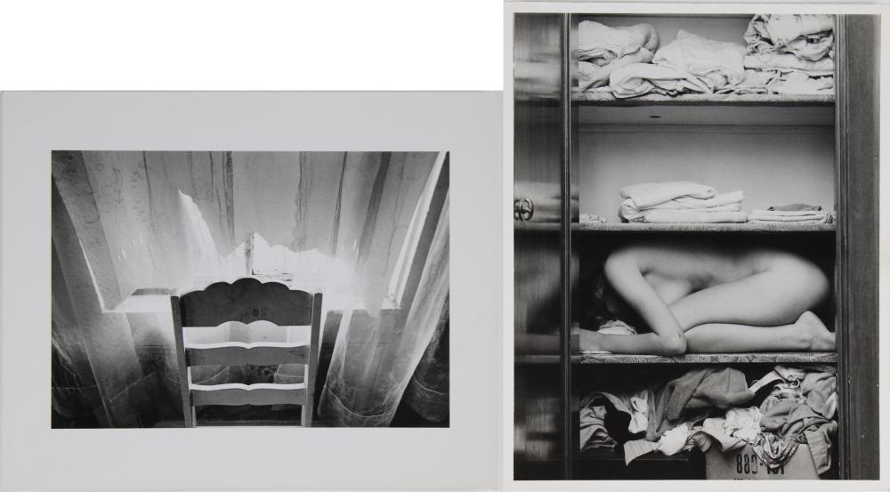 Eva Rubenstein, Chair and Torn Blind, Black and White Photographs