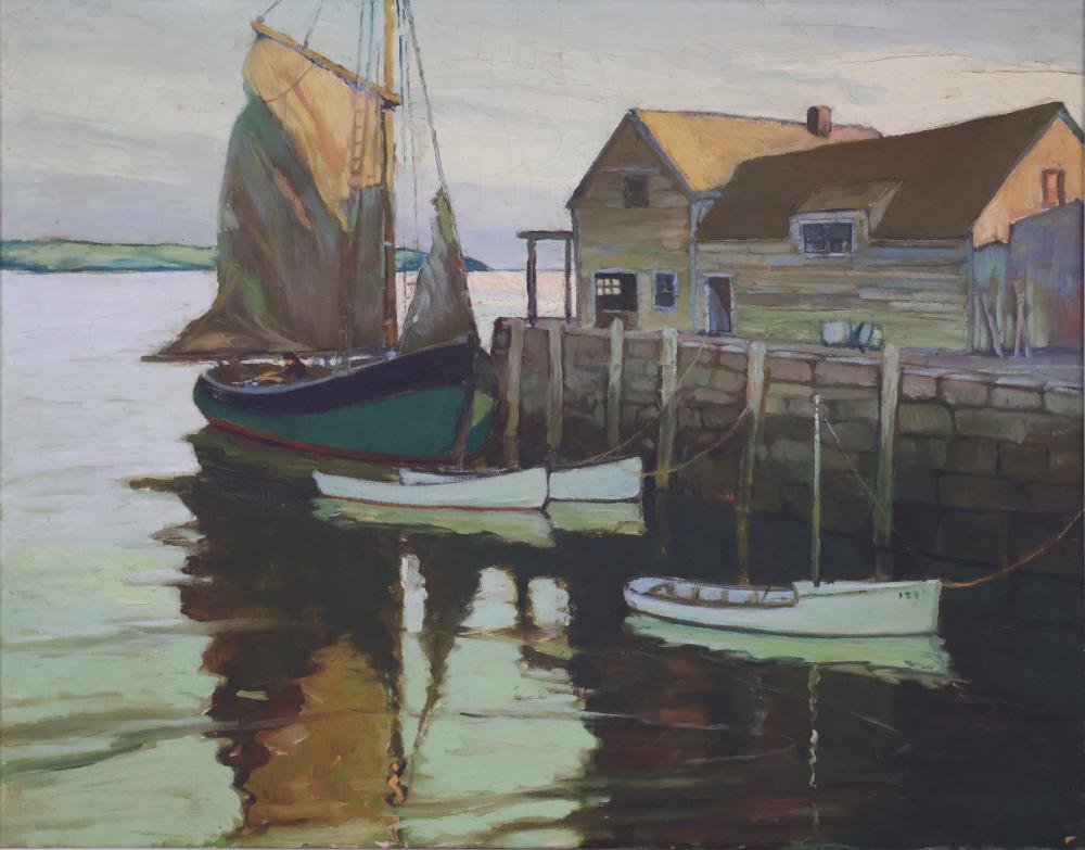 Nantucket Harbor Scene, Oil on Canvas