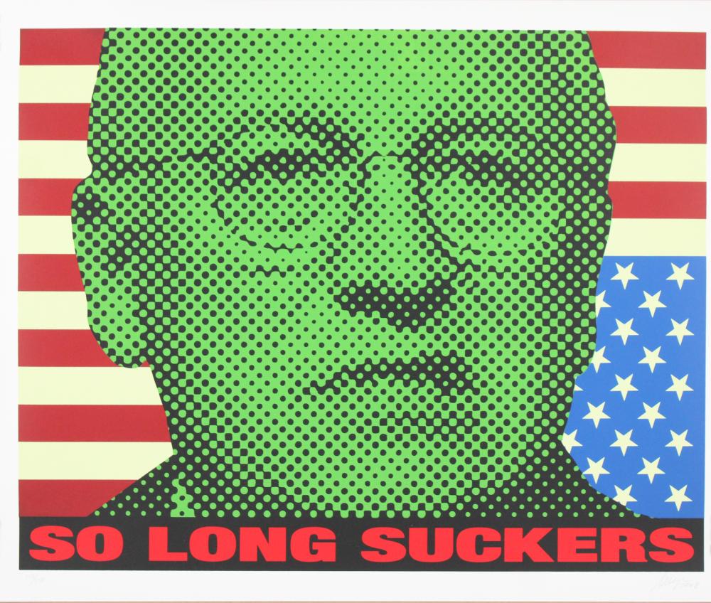 Wayne Gonzalez, 1957-, So Long Suckers, Screenprint