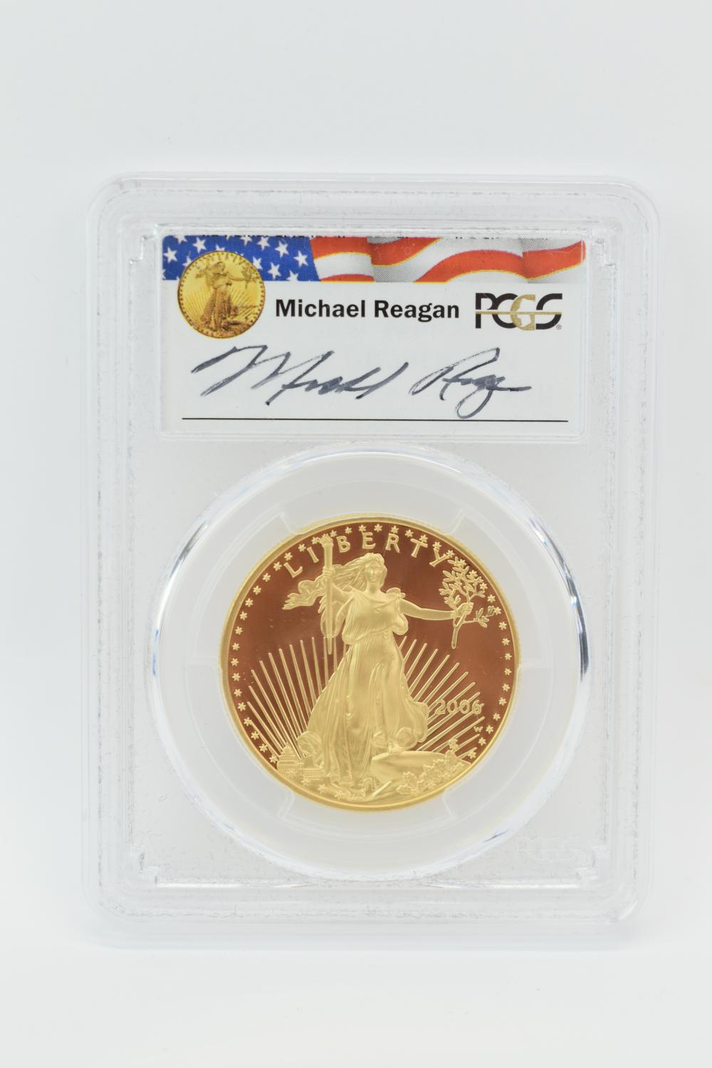 Michael Reagan 2006-W Eagle 20th Anniversary $50 1 oz Gold Coin