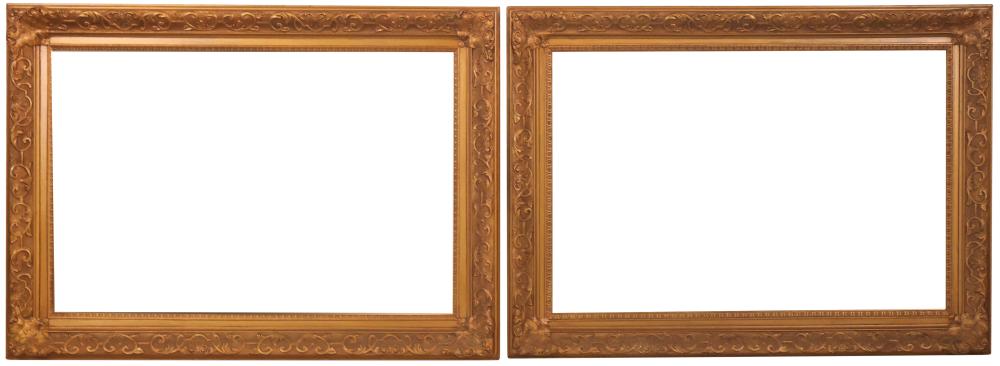 Pair of Antique Giltwood Frames Sight size: 23-1/2"h x 35-1/2"w Overall: 31-1/2"h x 44"w