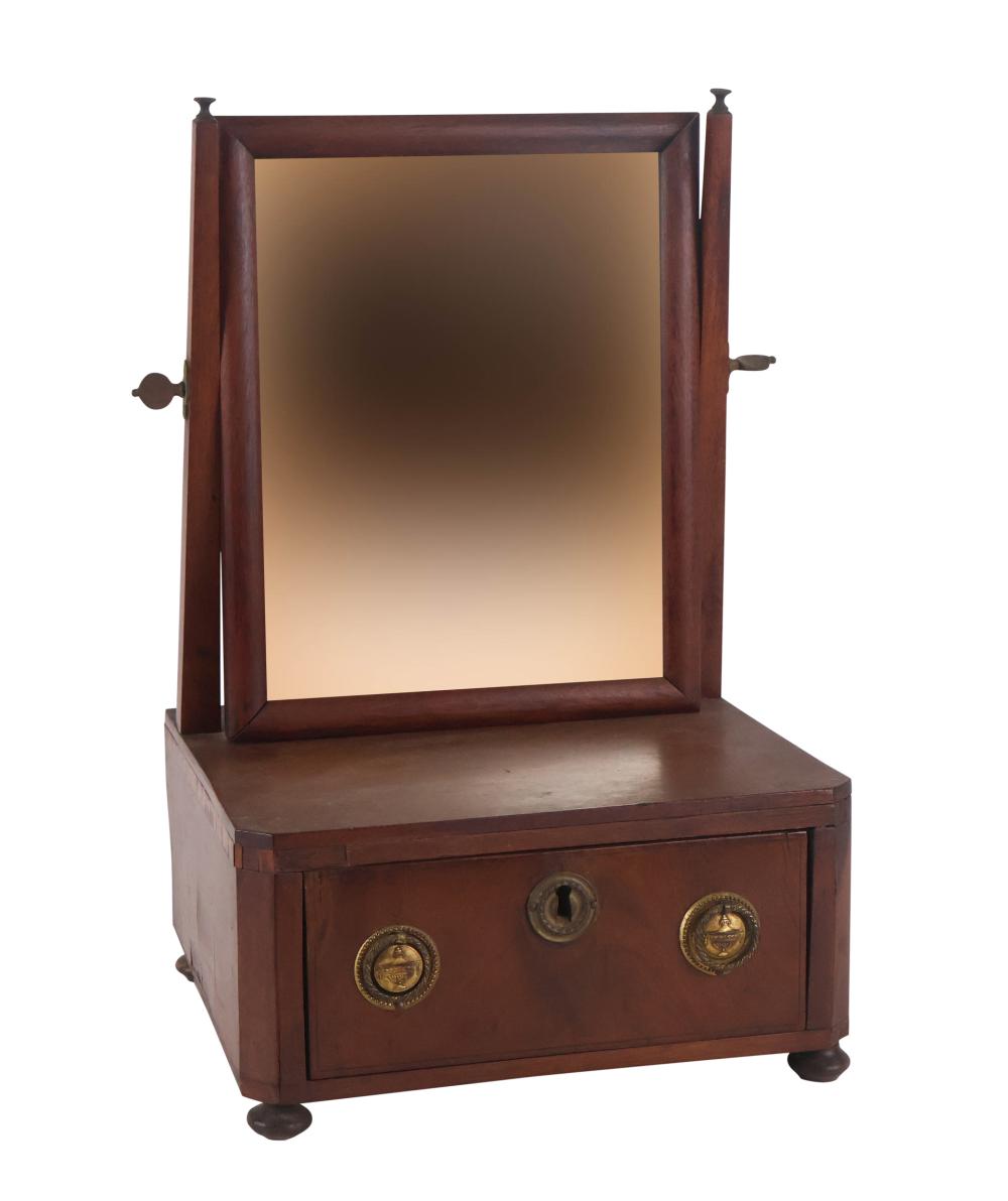 Regency Style Inlaid Mahogany Shaving Mirror