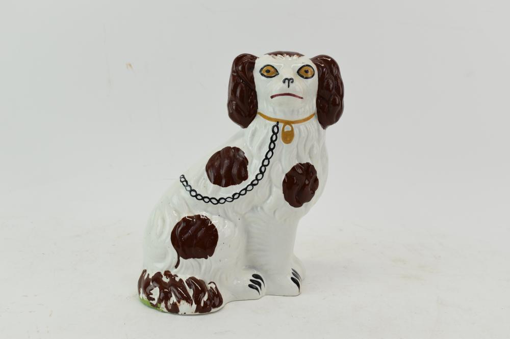Staffordshire Brown and White Decorated Spaniel