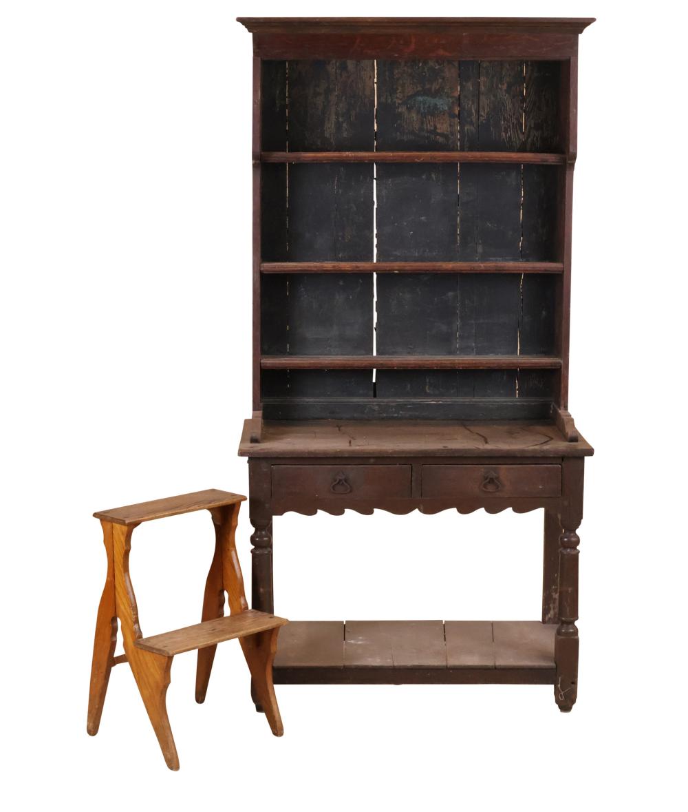 Georgian Style Oak Step Back Cupboard