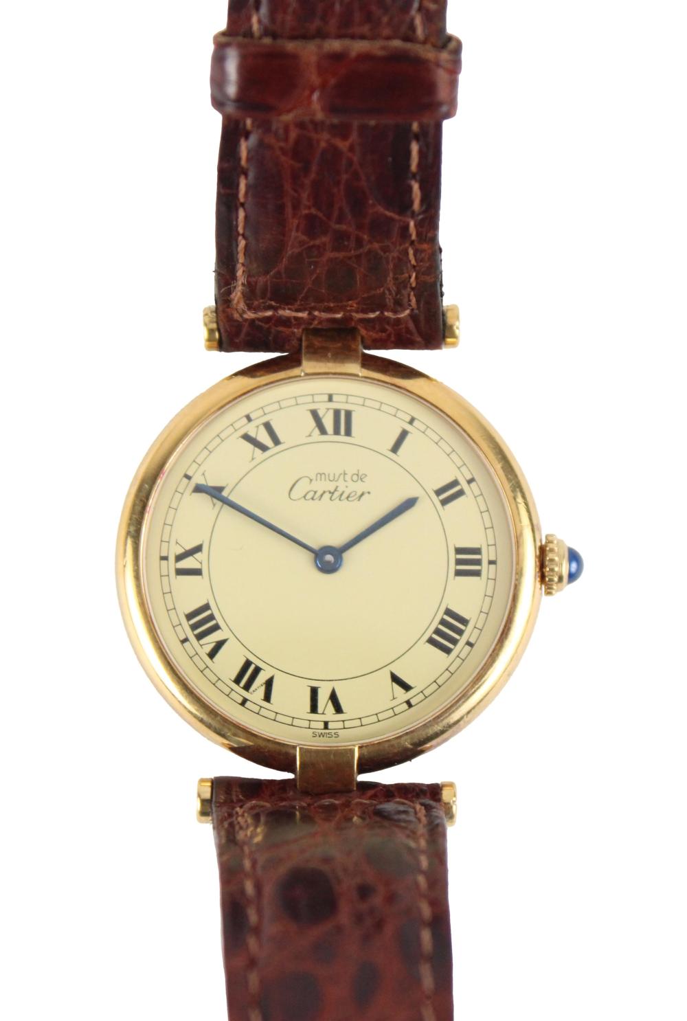 Cartier Paris Vermeil Quartz Argent Watch
