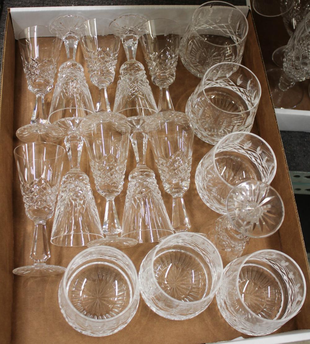 WATERFORD 'LISMORE' CRYSTAL STEMWARE & TUMBLERS SET, 17 PIECES
