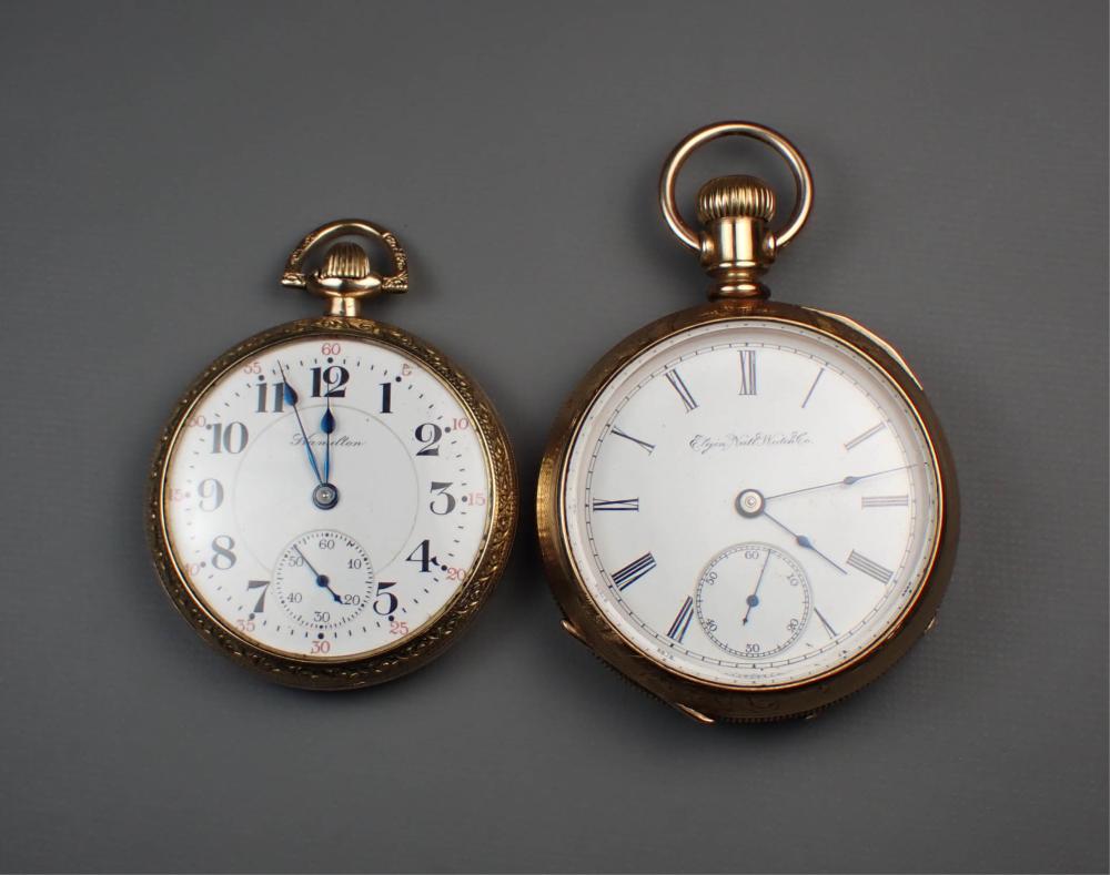 2 OPEN FACE POCKET WATCHES.