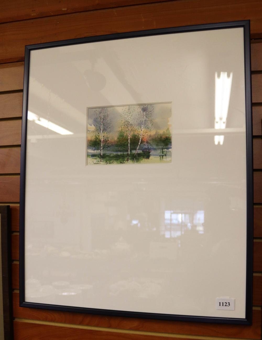 WATERCOLOR, RIVER LANDSCAPE WITH TREES AND BOAT, SIGNED PASCAL JO...?