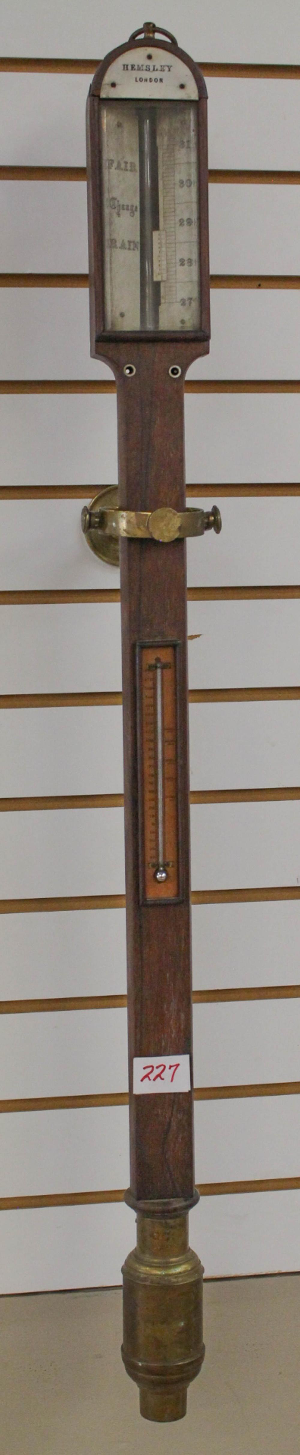 GEORGIAN WALNUT STICK BAROMETER