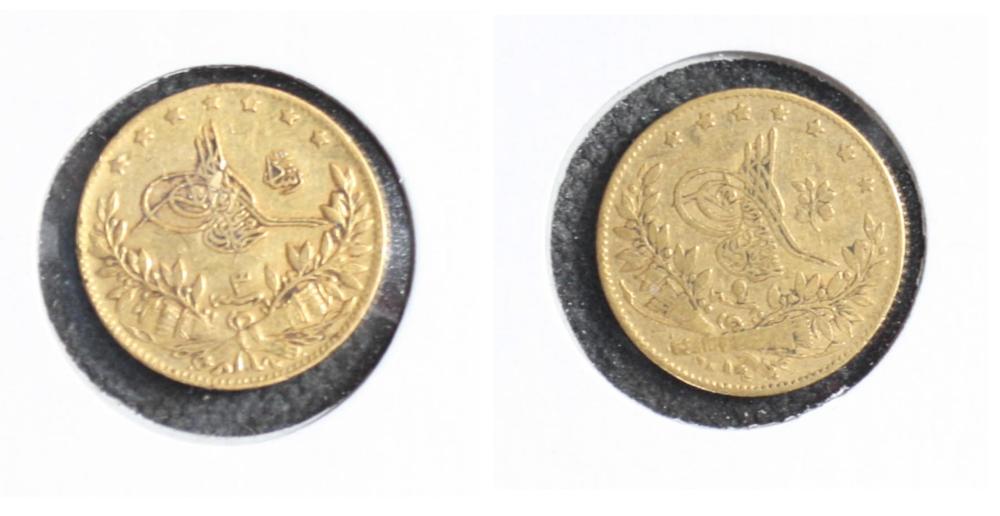 TWO TURKISH GOLD COINS. image