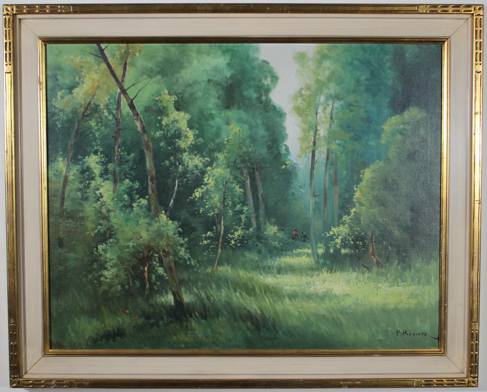 P. RIVIERE OIL ON CANVAS, FOREST MEADOW